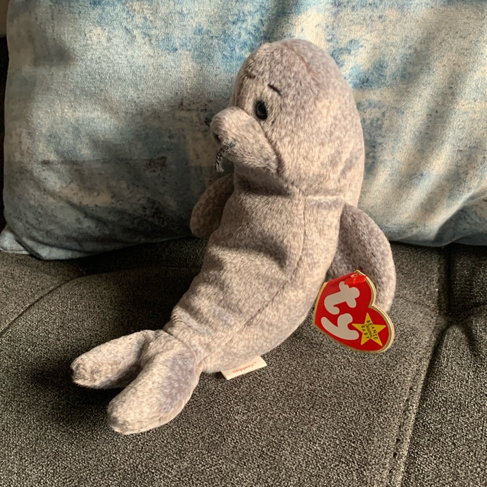 Vintage Slippery The Seal 1998 Original Beanie Baby January 17th 1998 With Tag